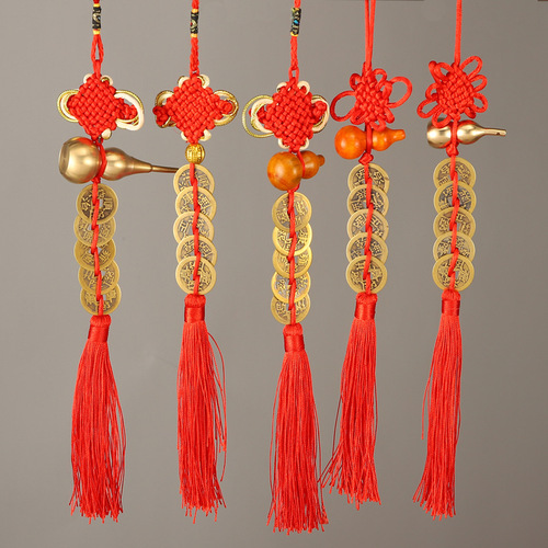 Brass gourd five emperors' money wholesale thickened copper coin pendant China knotted copper gourd six emperors' money five emperors' money manufacturer