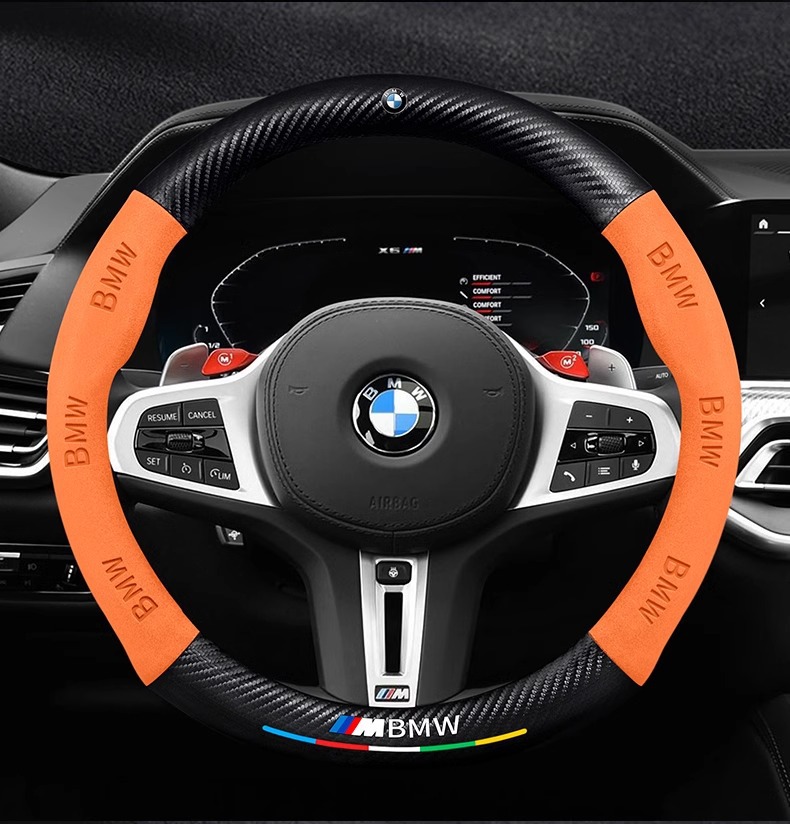 Applicable to BMW steering wheel cover one series x1i/x3 three series five series suede steering wheel cover car handle cover cross border
