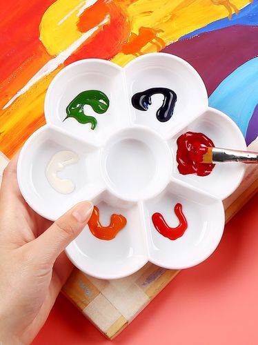 Palette plum blossom pigment student art Chinese painting watercolor gouache oil painting imitation porcelain palette thickened and deepened