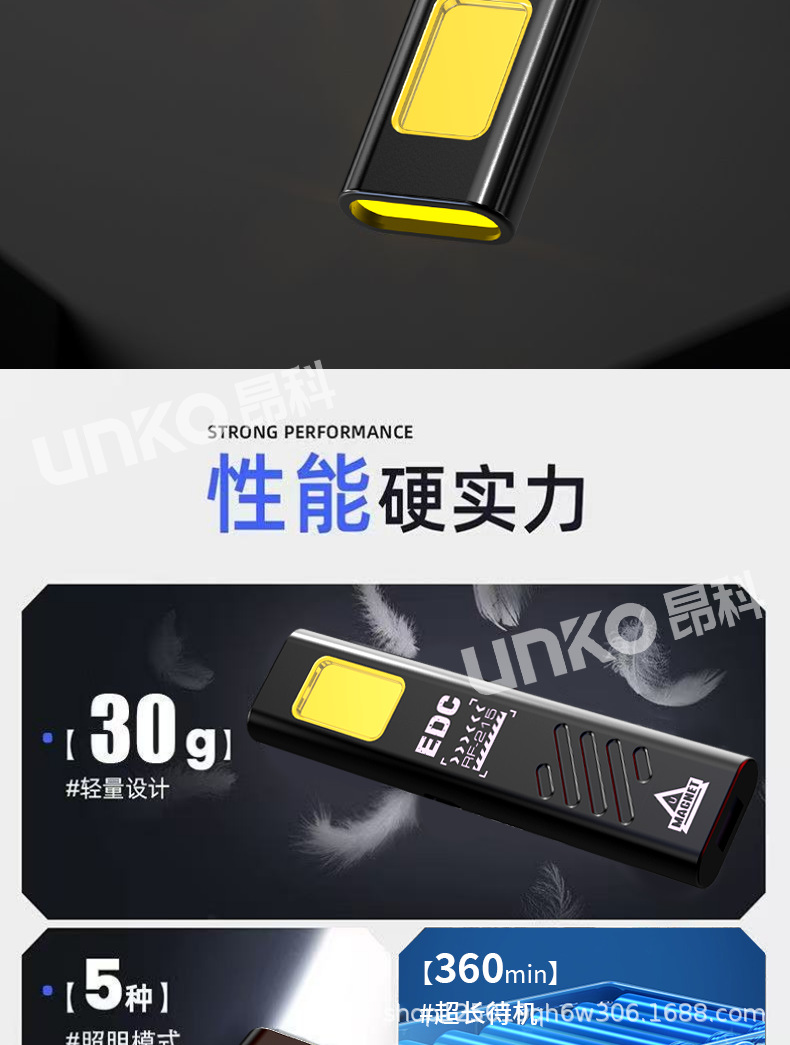 Premium Magnetic Dual-Light Source Work Light, Powerful Mini Portable Outdoor Repair Emergency Flashlight with Blade and Cap Clip