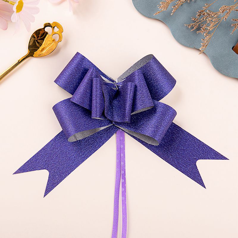 Comercio exterior transfronterizo 50 brillo brillante arco de cristal flor tirada a mano regalo de Navidad flor embalaje cinta tirar flor