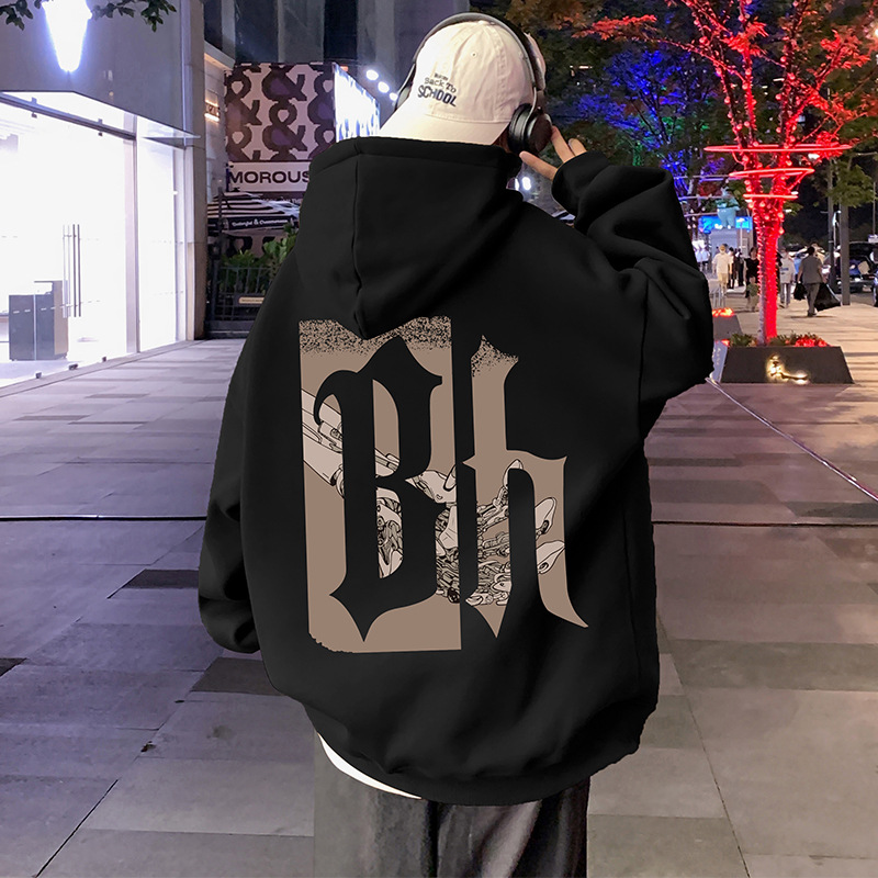 1 Japanese Oversize Hooded Cotton Sweatshirt For Men Spring Hip Hop Loose Hoodie Hong Kong Style High Street Trendy Brand_voghion.com