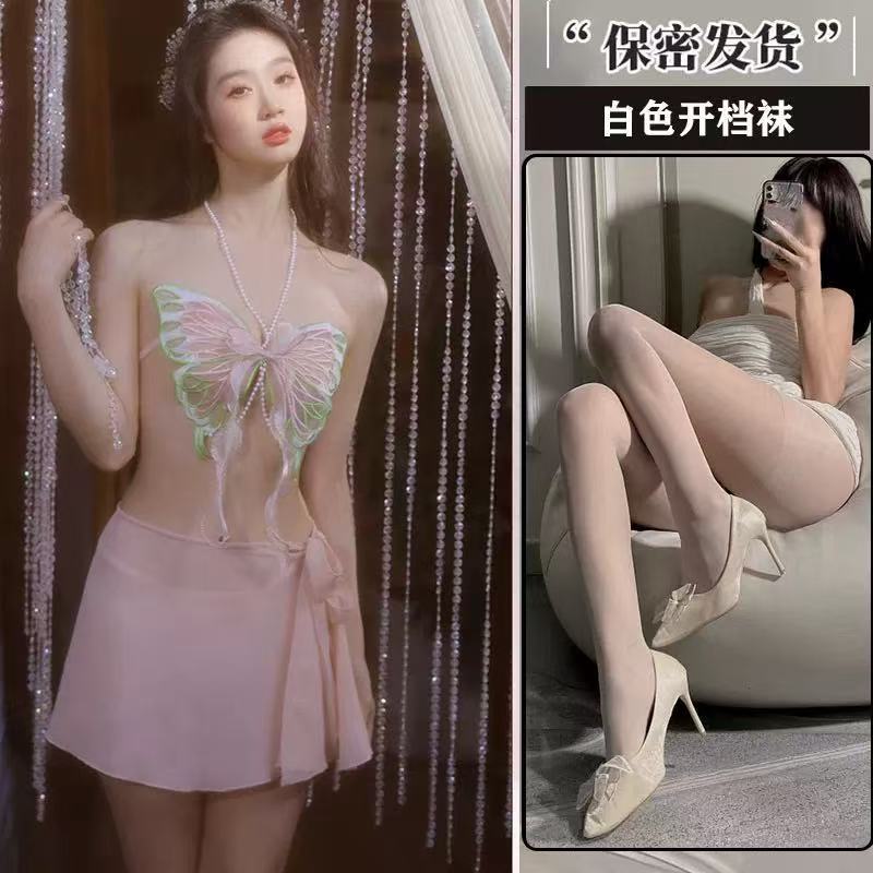 나비요정 슈트 + 흰색 오픈 양말