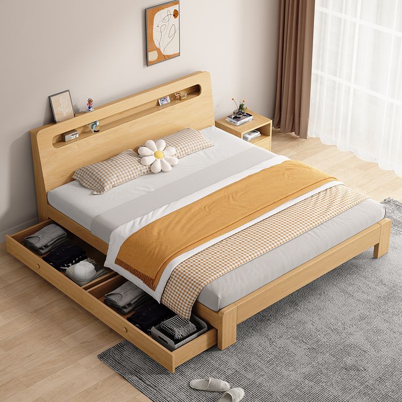 实木床简约1.8×2米家用双人床主卧1.2m出租屋单人木床架批发一件