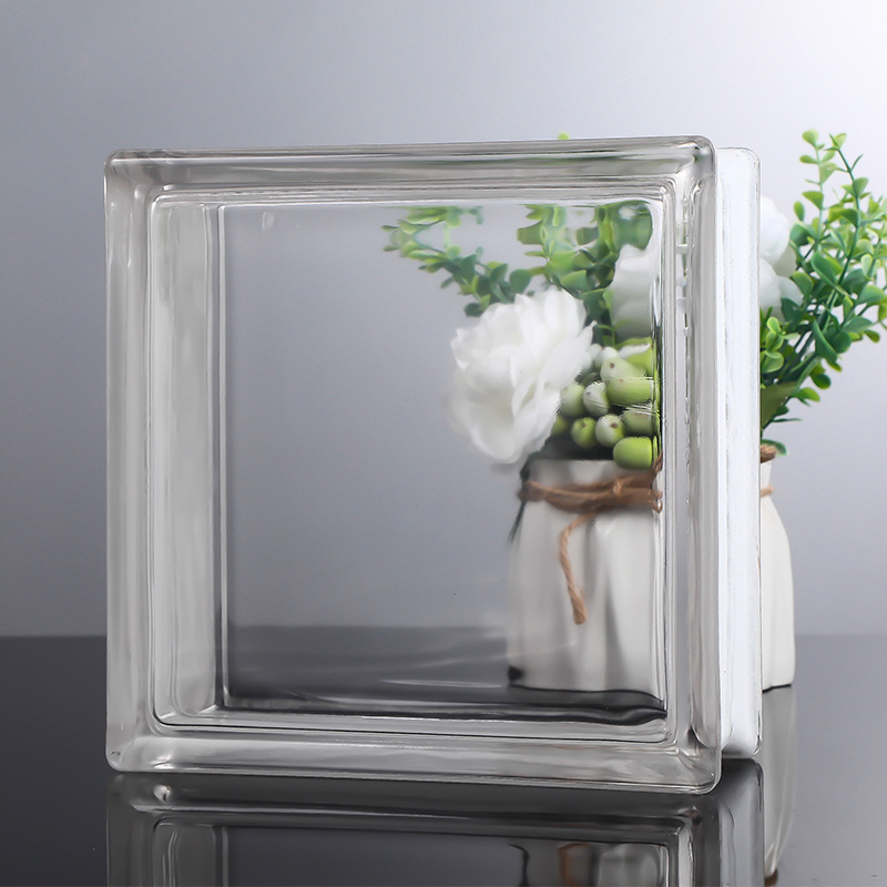 ladrillo de vidrio ultra blanco ladrillo de cristal pared de partición transparente baño opaco ladrillo hueco de patrón solar rojo