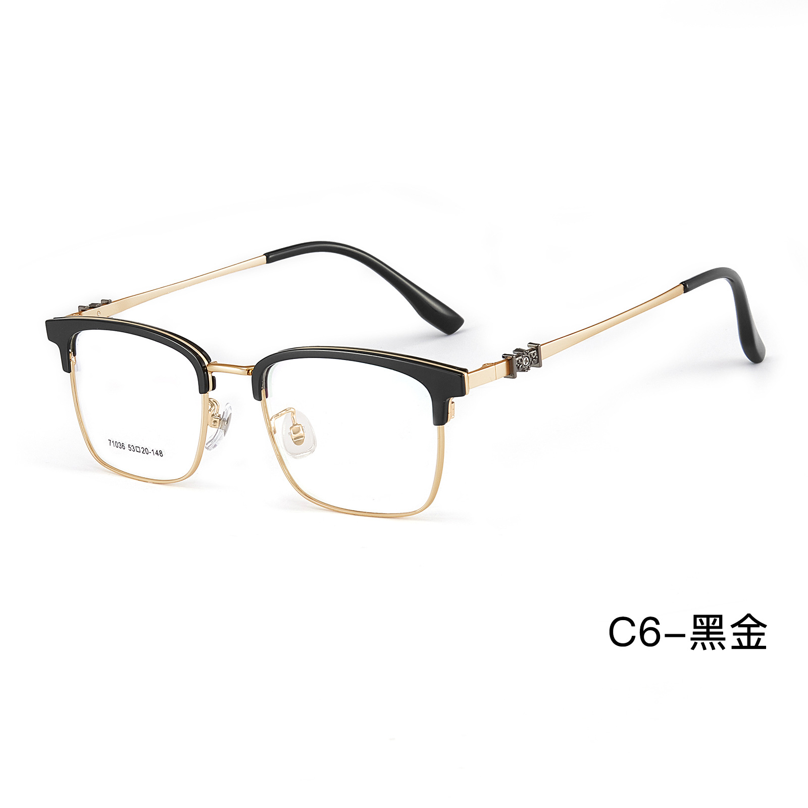 Ajuste del marco de gafas de ceja de negocios de aleación de tendencia de hielo azul Croix-Star con soporte nasal de silicona para miopía Danyang lote