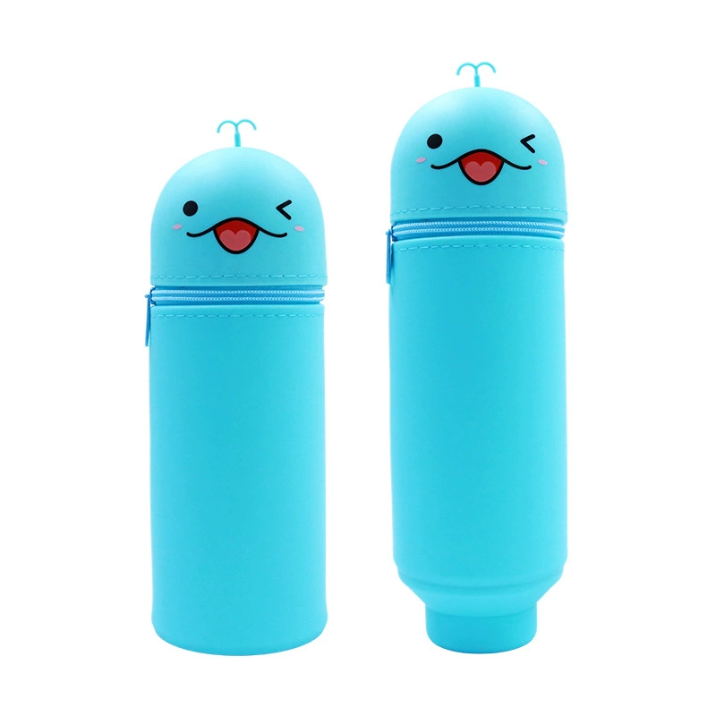 Silicone Cartoon Pencil Case, Large-Capacity Foldable Stationery Pouch, Dinosaur & Animal Designs