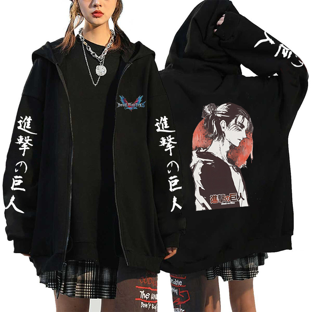 Anime Attack On Titan Men Women Zip Hoodies Yeager Eren
