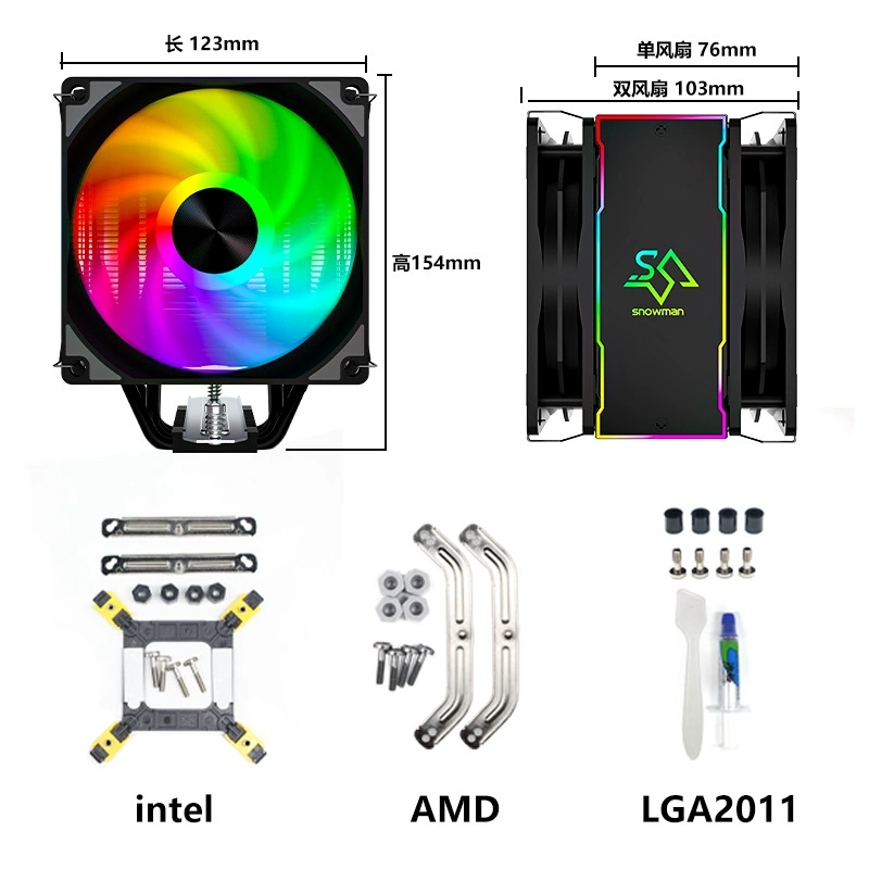 Bingman 456 Thermal Tube CPU радиатор 1700 wind -cold 2011 desktop x99 тихий 1150 AM4 вентилятор AMD