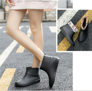 Rain boots women's trend low tube shoes four seasons wear waterproof non-slip work shoes flat bottom low top ladies rain shoes wholesale