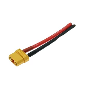 Переходной кабель XT90 папа-мама провод 10AWG 100 мм для аккумуляторов и регуляторов