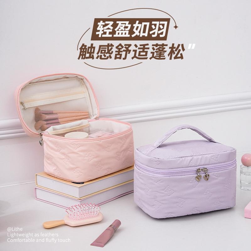 蓬恋新作蝶結び化粧バッグ大容量口紅スキンケア商品収納袋出張旅行洗面バッグ卸売り|undefined