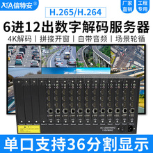 6進12出網絡解碼矩陣監控視頻綜合管理平台h265/H264高清4K解碼器