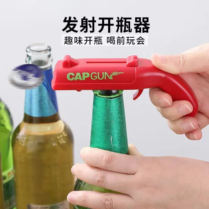 Creative Magnetic Ejection Bottle Opener, Beer Cap Launcher, Personalized Wine Opener, Fun Bottle Opening Gadget