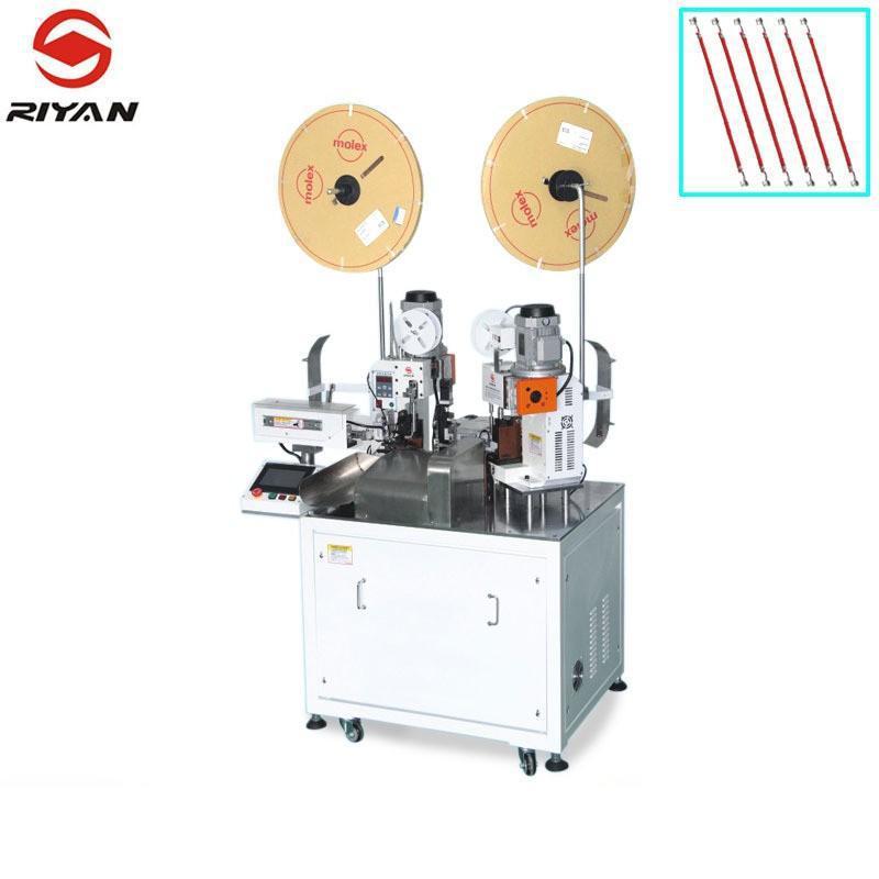 工业线束全自动双头穿热缩管压端子机 伺服电机细线双头打端子机