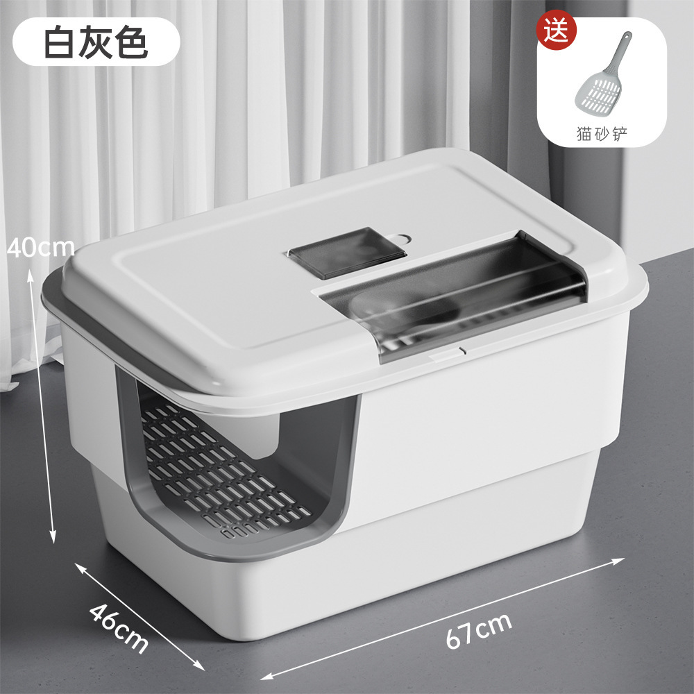 Caja de Arena para Gatos Extra Grande de Acero Inoxidable, Tipo Pasillo, Anti-Salpicaduras, Suministros para Mascotas, Venta al por Mayor