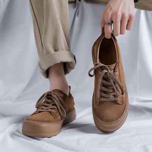 Shoes Men's Casual Leather Shoes Frosted Subfur Trendy Shoes Thick Sole Work Shoes Trendy Work Shoes 25847-R