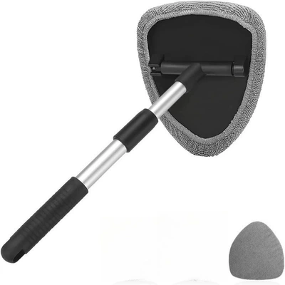 Car Windshield Wiper Cleaning Brush Car cleaning tools - 1-pentagonal-telescopic-pole-2-gray-cloth-covers