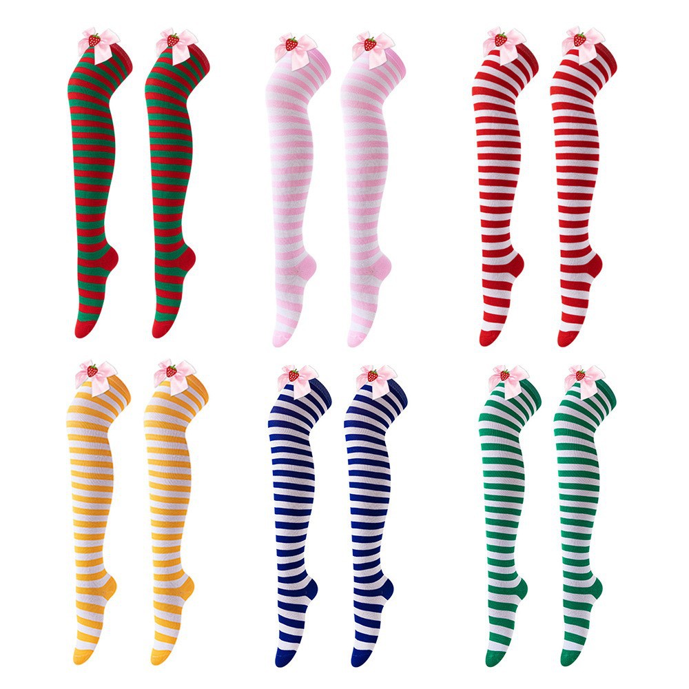 Japanese-Style Bowknot Over-The-Knee Socks, Sexy Long Socks, School-Style Cotton High Socks, Cross-Border Christmas and Halloween Long Socks