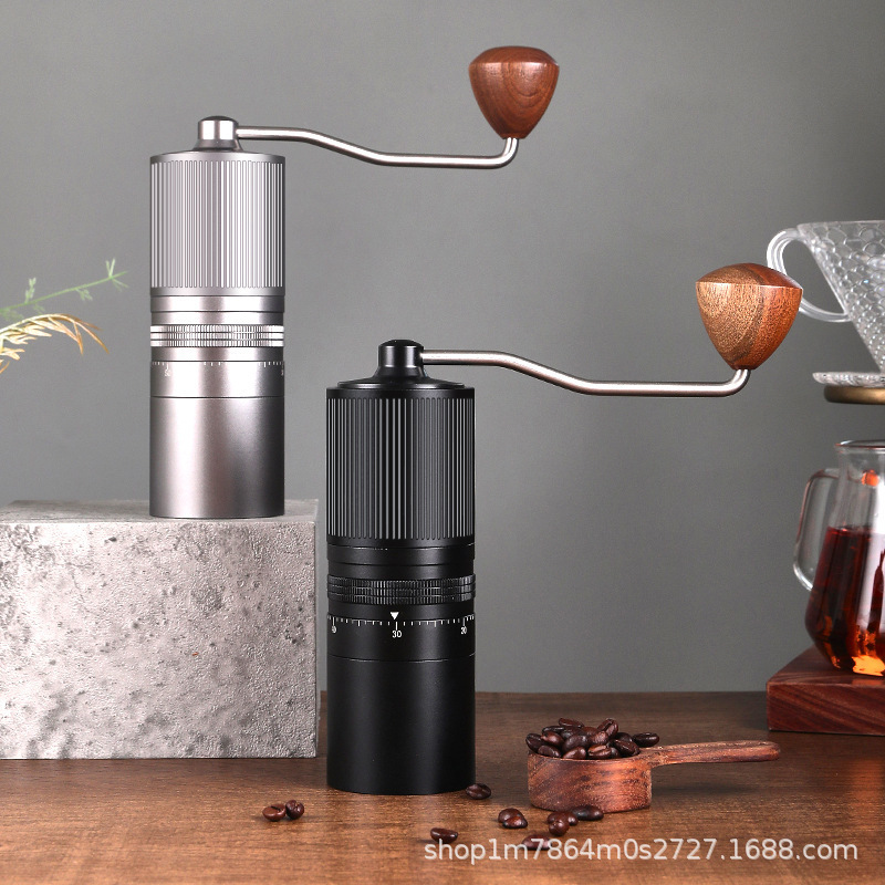 Manual Coffee Grinder with Precision Adjustment for Espresso and Pour-Over, Portable Home-Use Hand Grinder