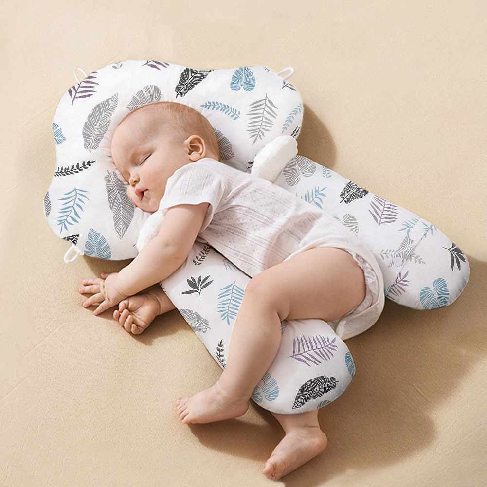 Tipo de cabeza de corrección anti-Desviación cabeza de algodón bebé que forma la almohada de doble cara Four Seasons bebé dormir gorro terciopelo calmante almohada
