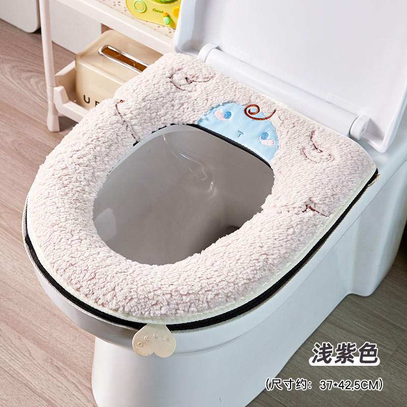Invierno nuevo cojín de inodoro de peluche casero adorable cojín de inodoro grueso suave rodeado todo anillo lavable inodoro