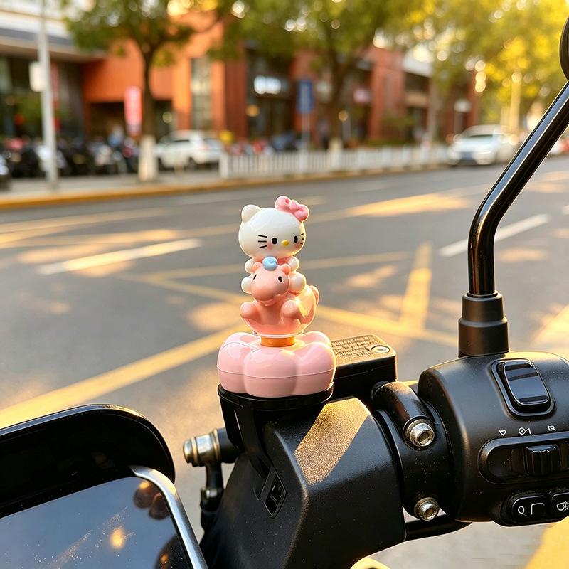 Creative and cute rotating Hello Kitty car ornament, suitable for electric car interiors, car dashboard, and office desk decoration