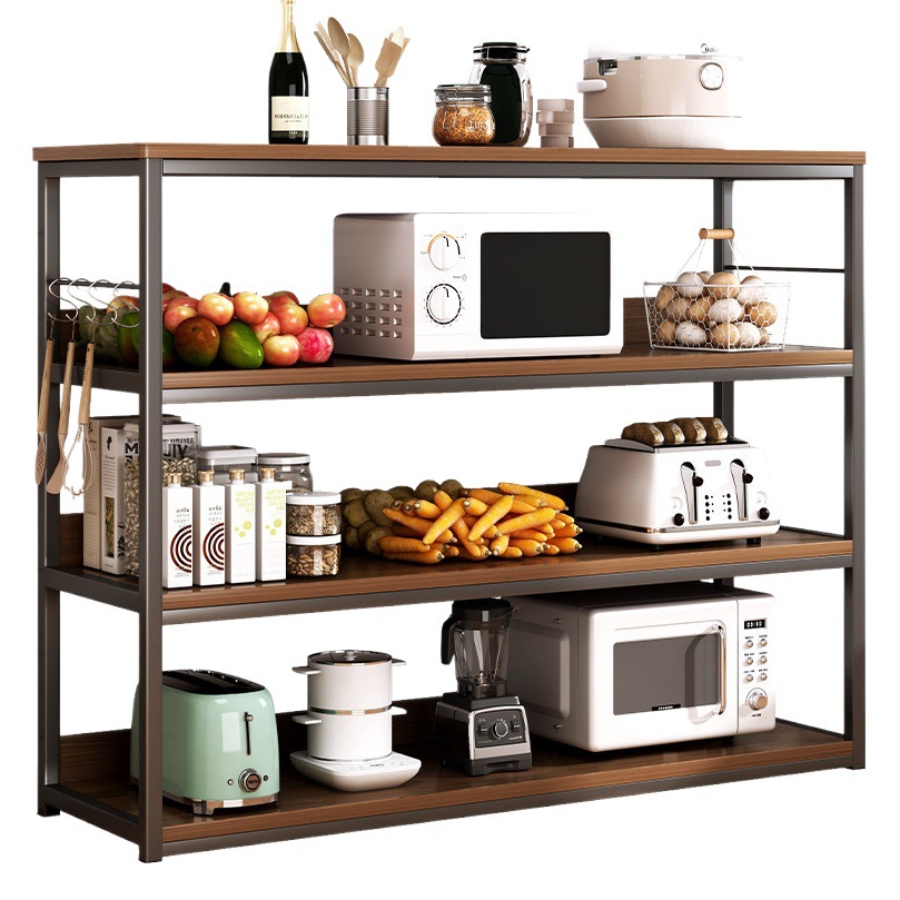 Estante de cocina, estante de almacenamiento para ollas de horno microondas multicapa de piso a techo, estante de almacenamiento para horno en capas multifuncional para el hogar