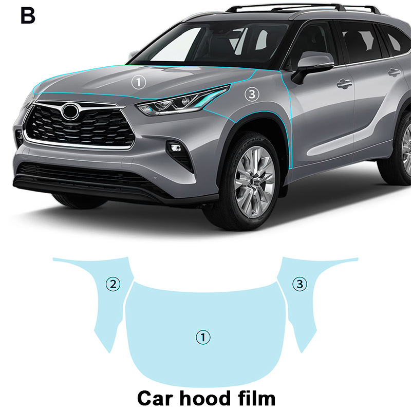 Cross-border exclusive for Toyota Highlander 20-22 TPU invisible paint protective film to prevent scratches and brighten