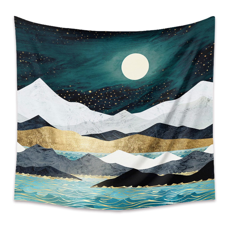 Bohemian Moon Mountain Painting Wall Cloth Decoration Tapestry Wholesale Nihaojewelry display picture 44