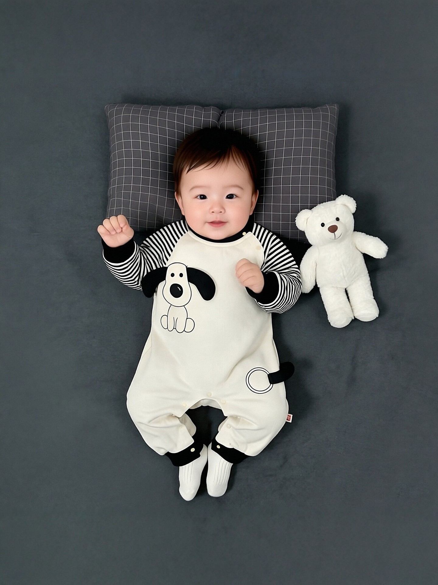 Children's demi-season autumn bodysuit, cute three dimensional long-sleeve to go out, western style