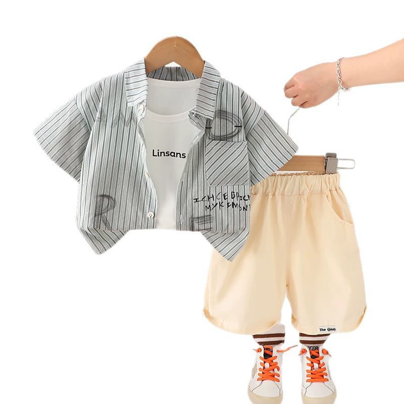 Summer shirt, children's set, summer clothing, children's clothing, 3 piece set