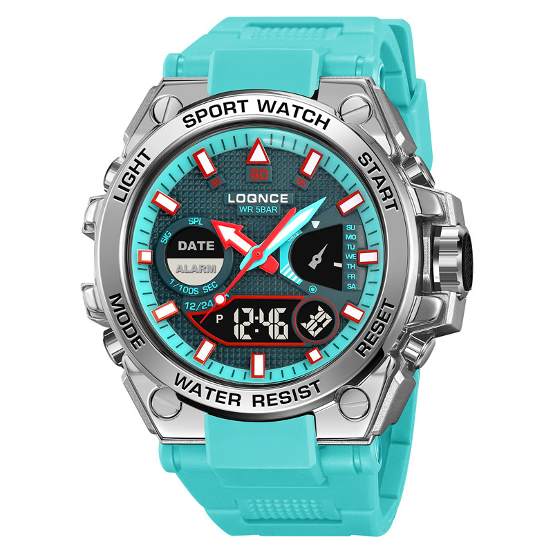 LOQNCE nuevo 98006 reloj de pulsera deportivo de moda nocturna multifuncional deportivo impermeable cronógrafo electrónico reloj de hombre