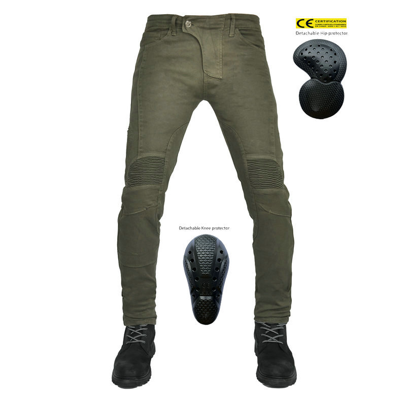 Cruz-Frontera al por mayor motocicleta pantalones vaqueros de los hombres y las mujeres retro SLIM-Fit anti-caída pantalones estiramiento cross-country pantalones de la motocicleta
