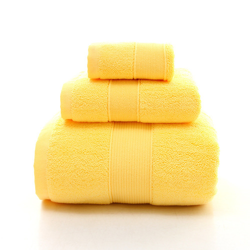 Pure cotton gift towel three-piece set wholesale thickened long-staple cotton adult hotel B&B towel bath towel square towel set