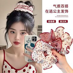 波点复古发饰大肠发圈头绳高级感女2025新款高弹力发绳公主头饰