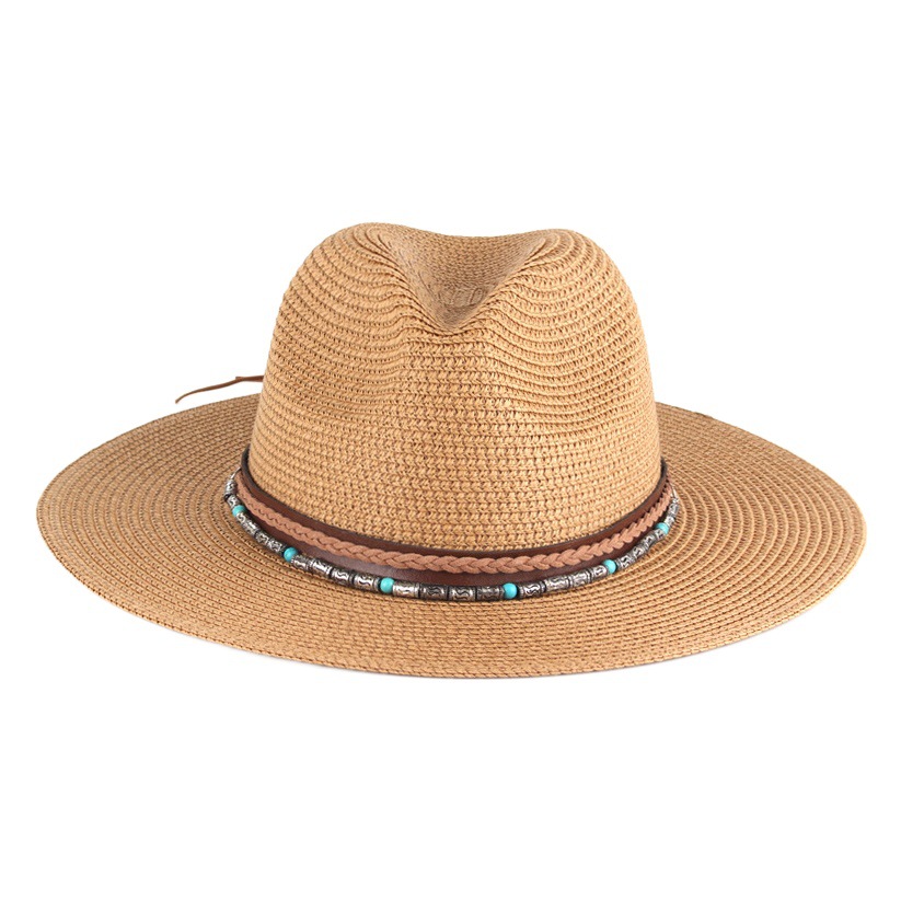 Sombrero Panamá Jazz de Paja y Papiro con Protección Solar para Viajes