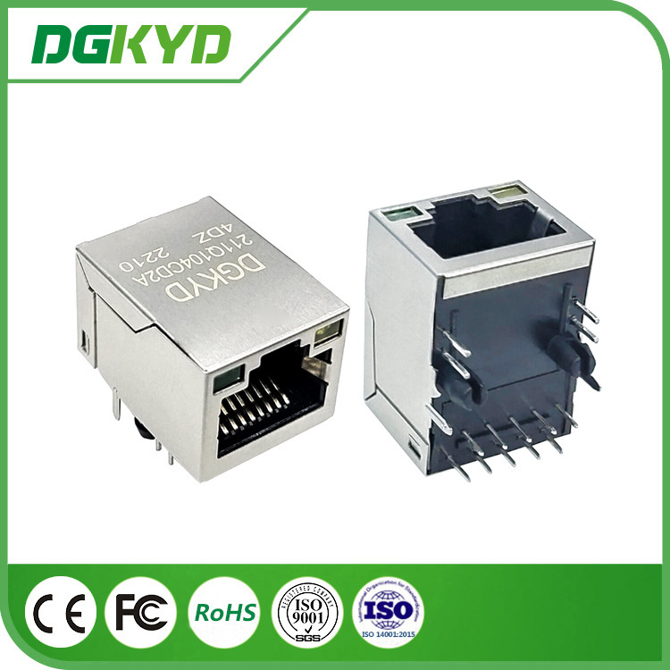 Gigabit single port cat6 ethernet connector LED 10P8C rj45 Modular Jack pcb Jack Gigabit single port cat6 ethernet connector LED 10P8C rj45 Modular Jack pcb Jack