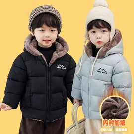 跨境2025冬季新款儿童双面穿加绒棉服男童女童中大童保暖棉衣外套