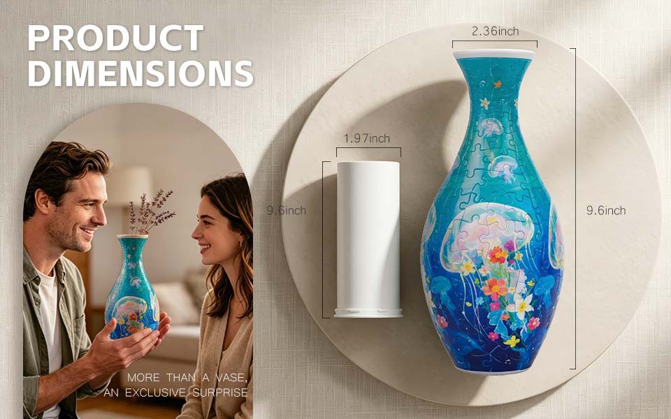 3d Puzzle Vase Blue And White Porcelain Creative Home Ornament_voghion.com