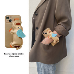 小飛象腕帶適用iphone13手機殼蘋果12保護套11斜挎帶15promax潮14