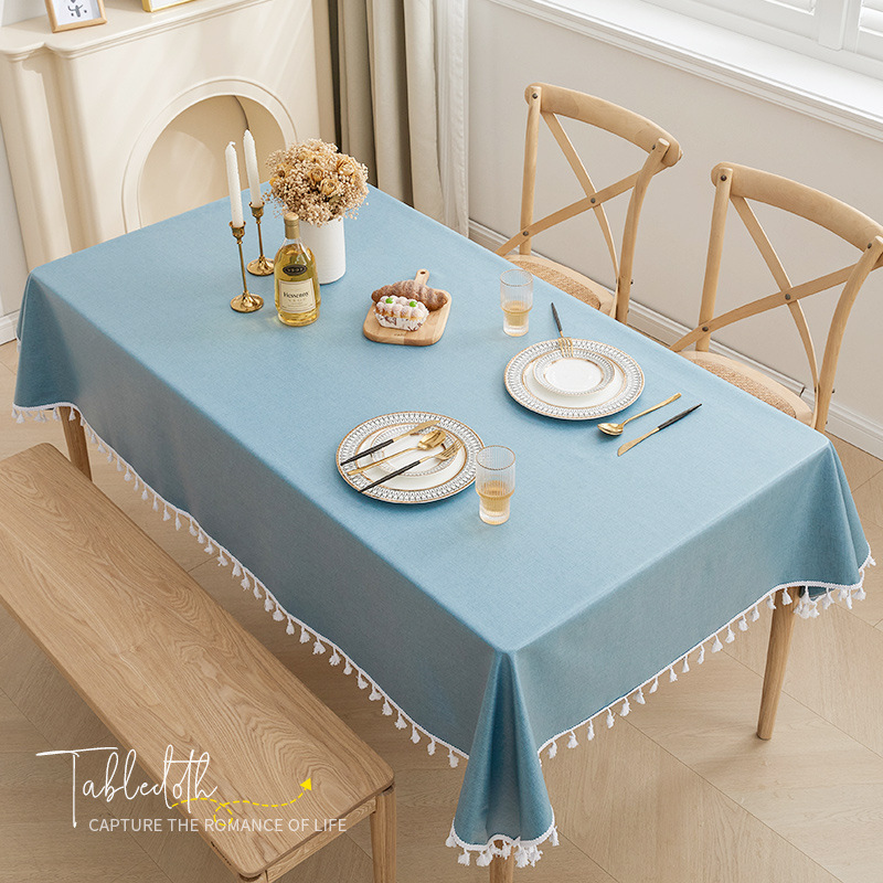 Ins algodón imitación tela de mesa impermeable a prueba de aceite sin lavado tela de mesa de comedor viento crema simple moderna alta sensación tela de mesa de té