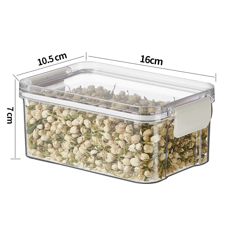 Tea Storage Box, Square Multi-Compartment Container, 680–700 ml, Airtight Stackable