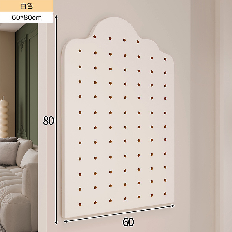 Estandarte de exhibición de almacenamiento en pared de madera de mesa doméstica con agujero redondo de agujero de placa