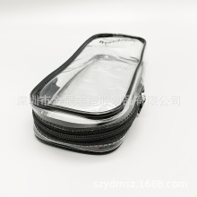 0.25mmPVC电压透明袋车缝EVA拉链内衣袋车缝织带手提PVC单肩包厂