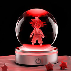 ドラゴンボール悟空発光水晶玉3d内彫小夜灯置物誕生日プレゼント七夕祭り創意置物