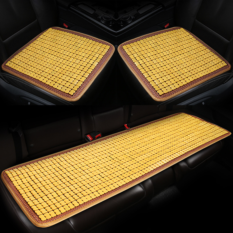 Summer car seat cushion bamboo pad summer mahjong mat small car five bamboo three-piece set rear universal