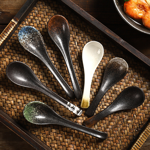 Cross-border ceramic spoon creative household spoon rice spoon Japanese cuisine restaurant hotel hotel spoon manufacturer wholesale