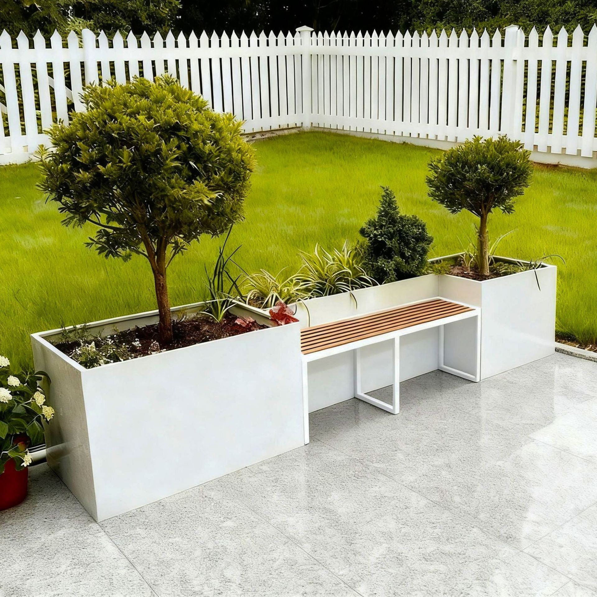 屋外ステンレス鋼フラワーボックスバルコニー植栽ボックス広場商業街長方形花壇鉄製完成品フラワーチャンネル