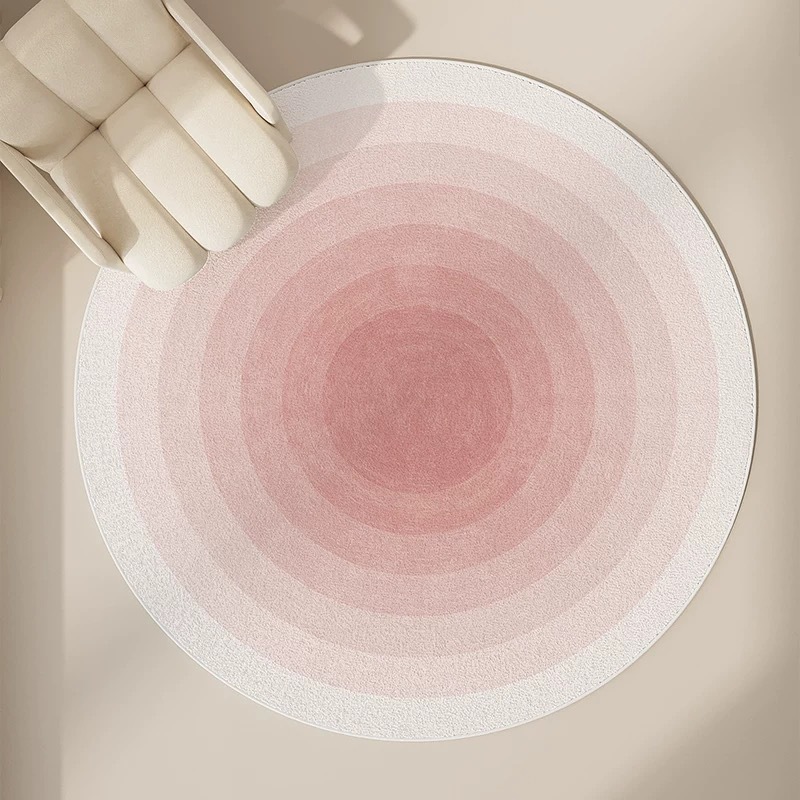 Alfombra de alta densidad de cachemira redonda moderna y simple para la sala de estar de la casa, silla de computadora, alfombra de cama del dormitorio